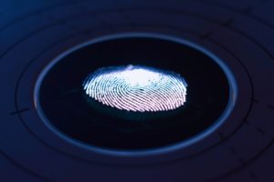 Image of a fingerprint on a dark background